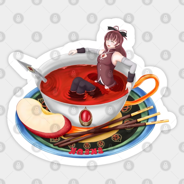 Kyoko in a Teacup Sticker by Antonydraws